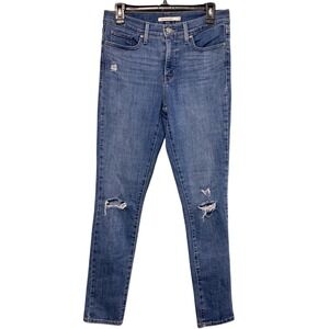Levi's 311 Shaping Skinny Leg Denim Blue Jean Size‎ 28 Distressed